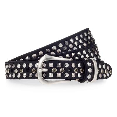 b.belt Nietengürtel Leder 105 cm Schwarz Damen Image