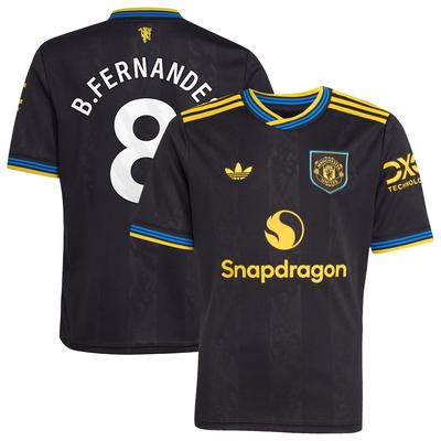 Manchester United adidas Ausweichtrikot 2025-26 – Kinder mit Aufdruck B. Fernandes 8 Image