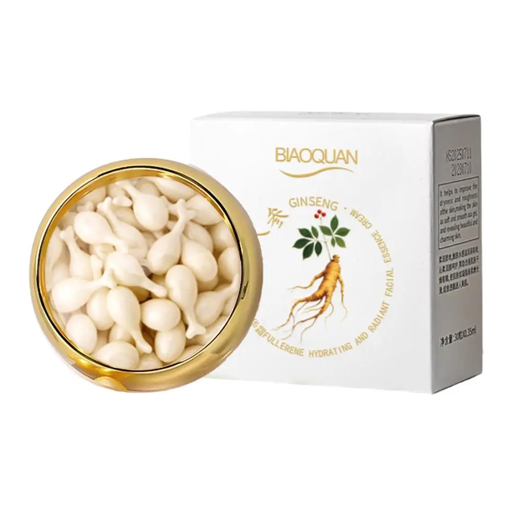 Ginseng Fullerene Essence Kapsel Anti-Falten Straffende Verblassen Feine Linien Feuchtigkeitsspendende Plazenta-Extrakt-Essenz-Creme Hautpflege Image