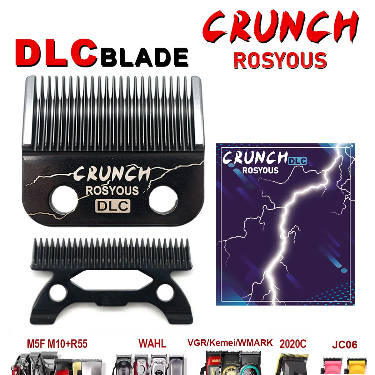 ROSYOUS Original Klinge Vollstahl Professionelle Haarschneidemaschine Zubehör DLC Klinge für Madeshow M10 VGR V001 V003 Wmark X1 JC06 Image