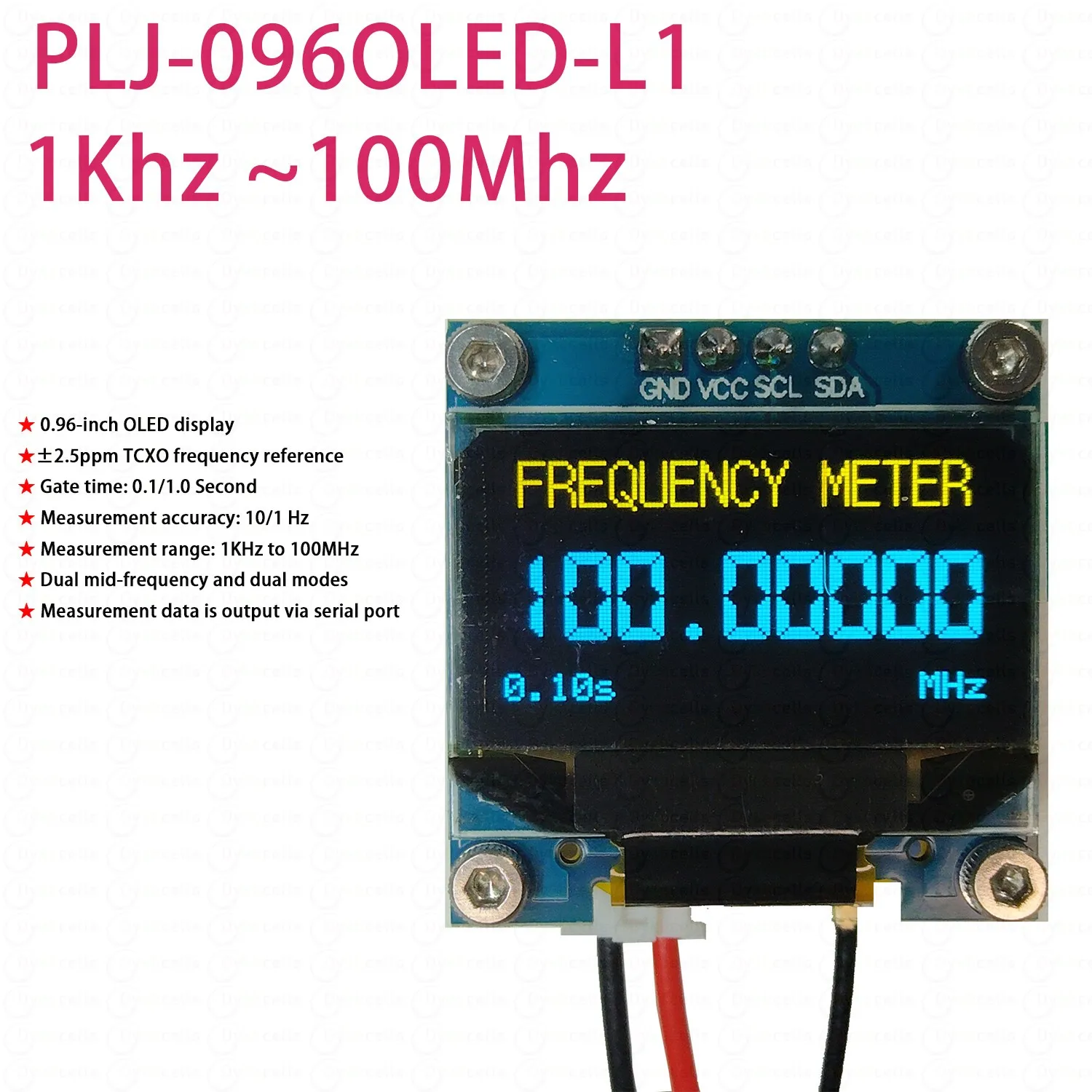 1 kHz bis 100 MHz Frequenzmesser, OLED-Frequenzanzeige, hochpräziser Frequenzzähler für RF-Messung, Amateurfunk-Transceiver Image