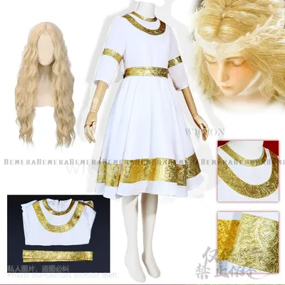 Anime Spiel Cutecore Kostüm Hexe Weißes Kleid Miquella Cosplay Lolita Goldene Spitze Perücken Für Mädchen Frau Halloween Cos Image