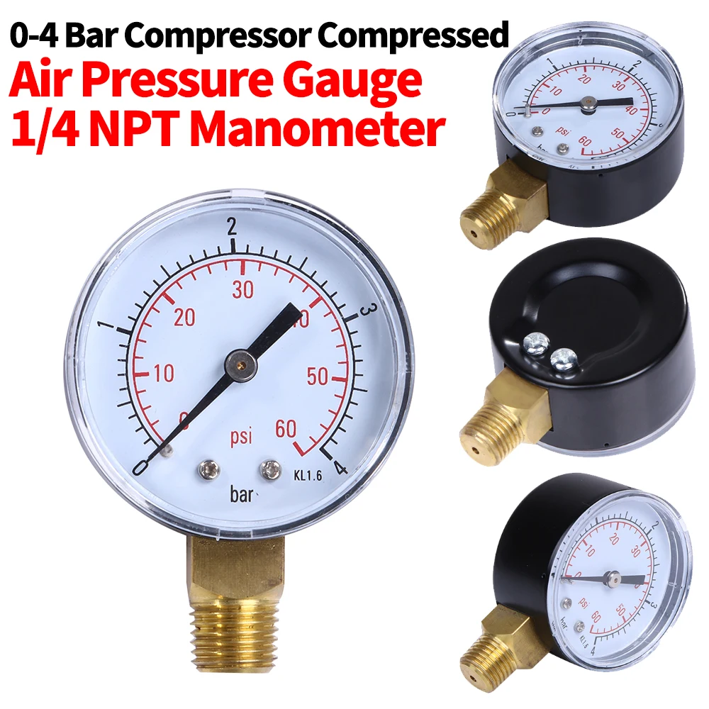 Manomètre de filtre de piscine 50mm 0-60 PSI, pompe de piscine, manomètre de remplacement pour piscine Spa et filtre de Valve d'aquarium