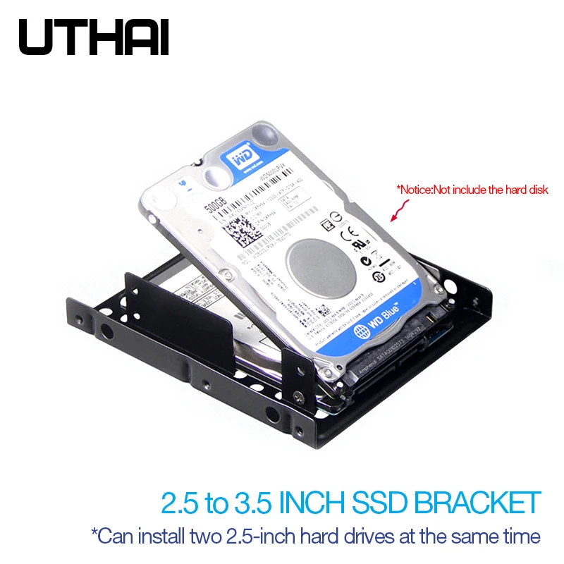 UTHAI G16 Dicke doppelschichtige Festplattenhalterung 2,5 bis 3,5 Zoll Festplattenschacht Notebook/Laptop Solid State Drive Halterung SSD Image