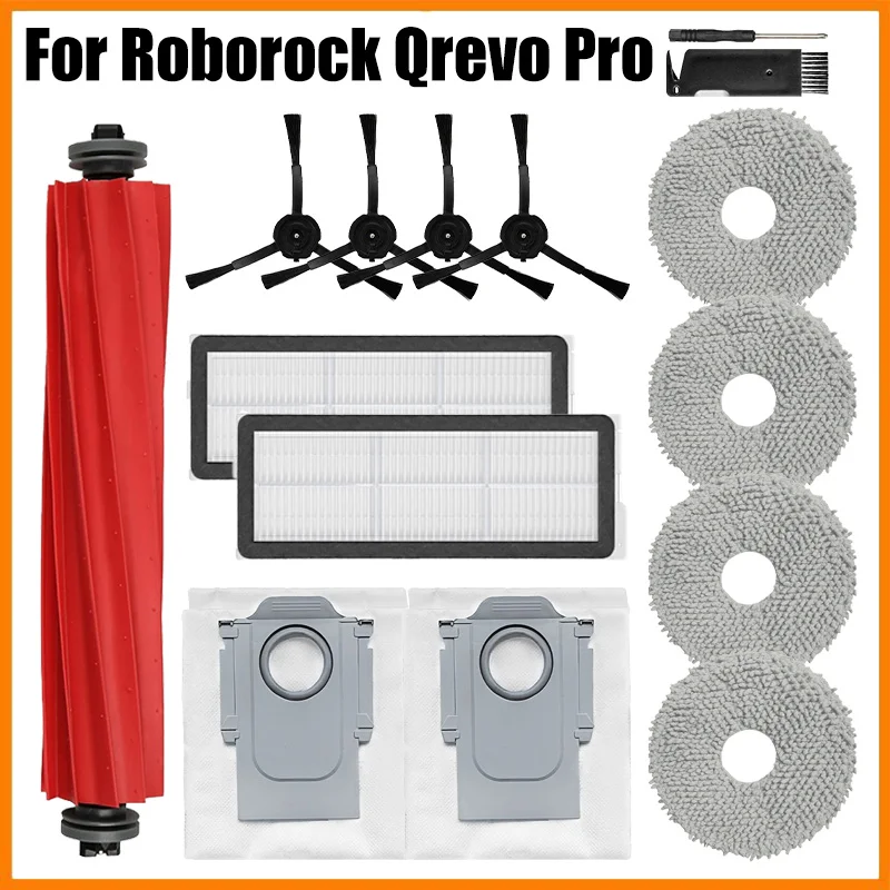 Für Roborock Qrevo Pro/Qrevo MaxV/Qrevo S Roboter Vakuum Ersatzteile Hauptseite Bürsten Mopp Tücher HEPA Filter staub Taschen teile Image