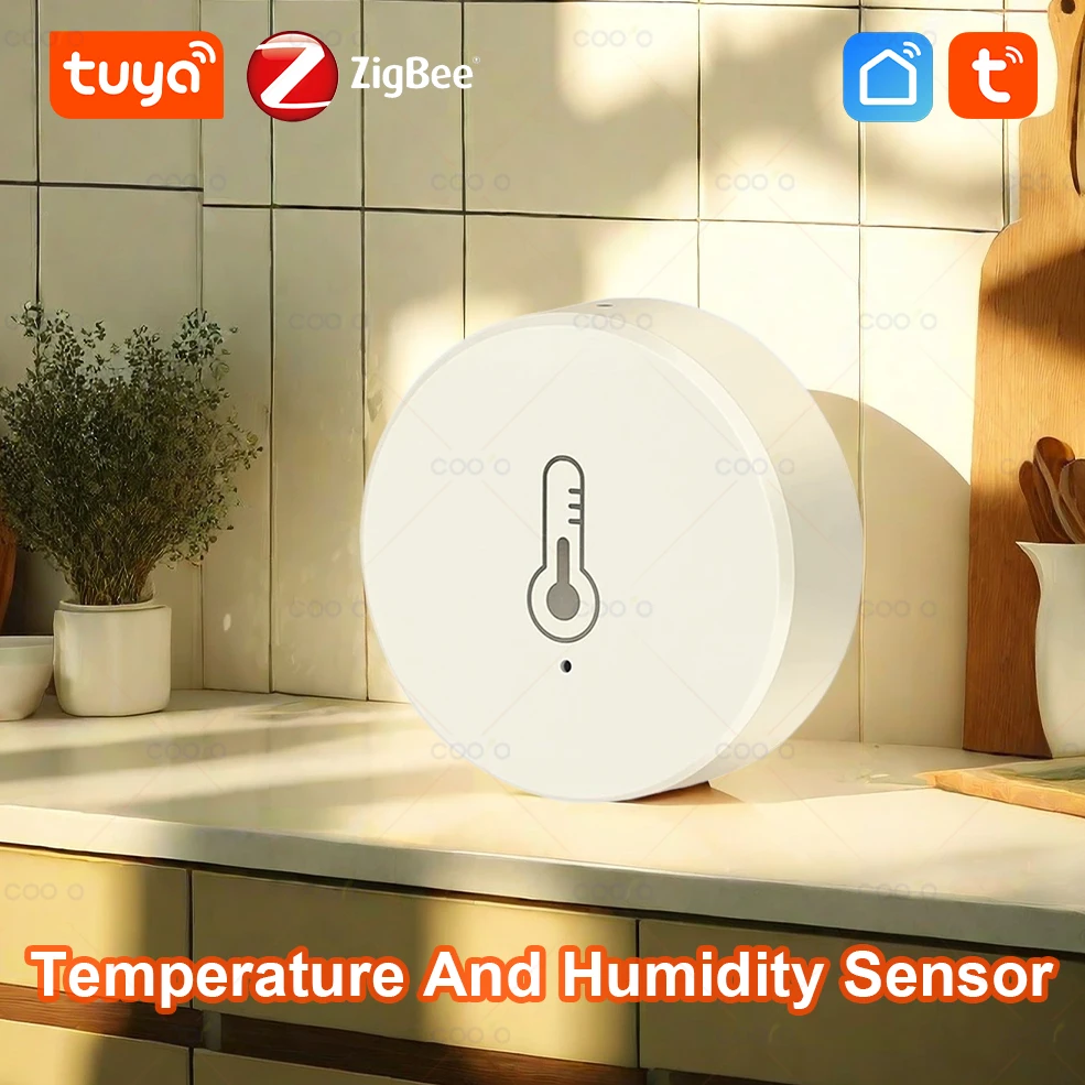 Tuya Zigbee Temperatur- und Feuchtigkeitssensor Intelligentes Heimhygrometer funktioniert mit Smart Life Alexa Google Assistant Image