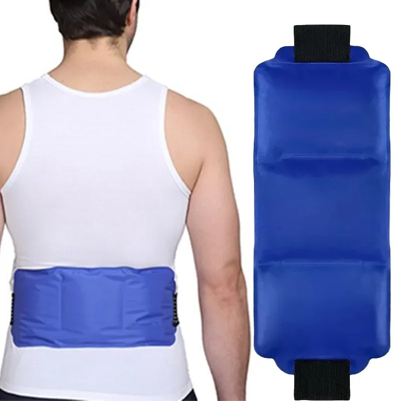 Tragbarer Eisbeutel für Verletzungen, Heiß- und Kältetherapie-Wickel, wiederverwendbarer Gel-Eisbeutel für die Rücken- und Muskelregeneration mit sicherer Befestigung Image