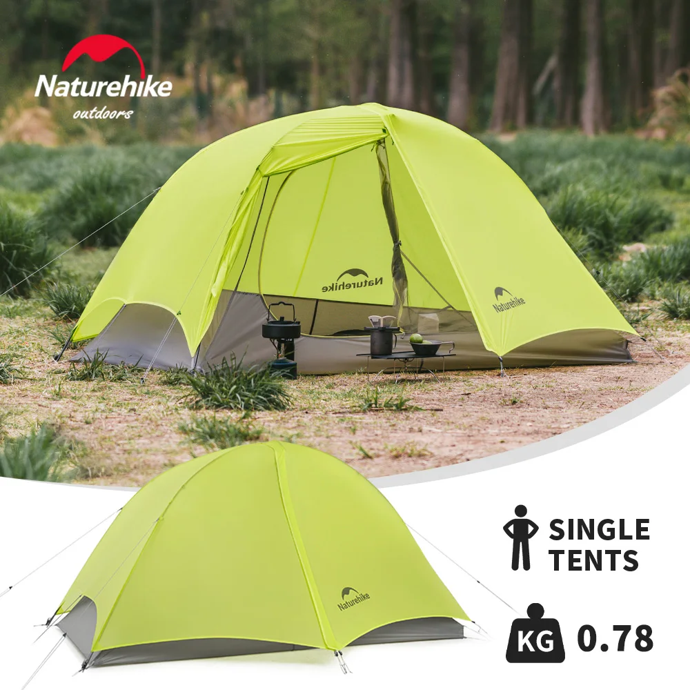 Naturehike Star Trail EXT Zelt Ultraleichtes Campingzelt Einzelnes Outdoor-Wandern Wasserdichtes Zelt 10D Nylon Radfahren Rucksackzelt Image