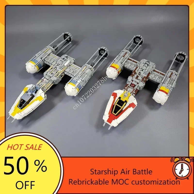 1671PCS MOC Raum Schlacht Y-flügel Starfighter Bomber Modell Benutzerdefinierte Puzzle Technologie DIY Kreative Montage Spielzeug Kinder geschenke Image