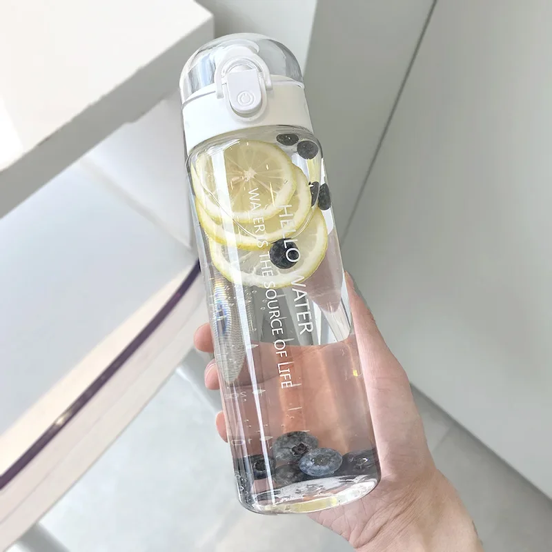 1pc-Sommer Sport Wasser Tasse, Große Kapazität Tragbare Kunststoff Tasse, Hohe Temperatur Beständig Einfache Anti-fallen Wasser Flasche Image