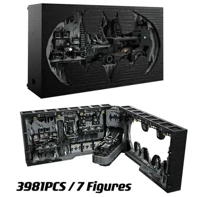 MINISO 76252 Batcave Shadow Box Classic 1989 Modell Bausteine Ziegel Spielzeug für Kinder Jungen Erwachsene Weihnachten Geburtstagsgeschenke Image