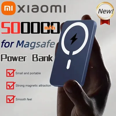 ξAO 500000 mAh Kapazität Magnetische Wireless Power Bank Externer tragbarer Akku für iPhone Samsung Huawei Powerbank
