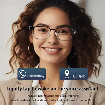 Simultane Interpretationsbrille, KI-betrieben, Bluetooth, Echtzeit-14-Sprachübersetzung für Besprechungen Image
