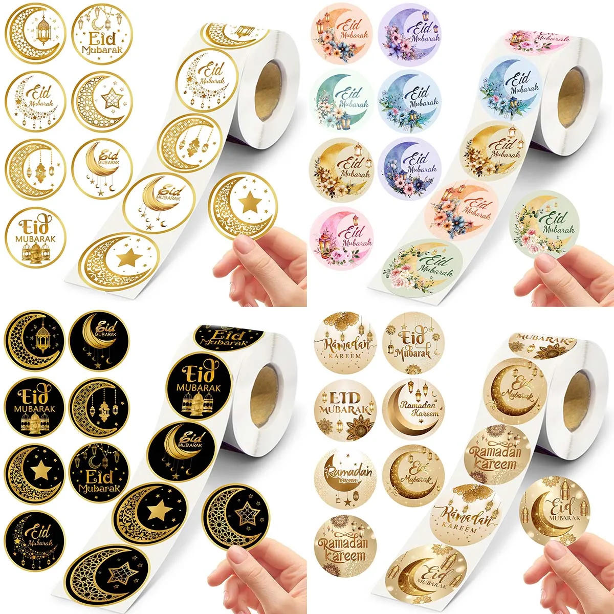 500 stücke EID Mubarak Aufkleber Geschenk Tasche Candy Box Dichtung Etiketten Ramadan Kareem Papier Aufkleber Islamischen Muslimischen Party DIY Dekoration 2025 Image