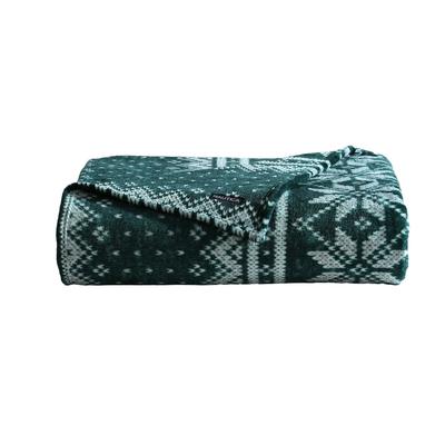 Fair Isle Texture Green King Blanket