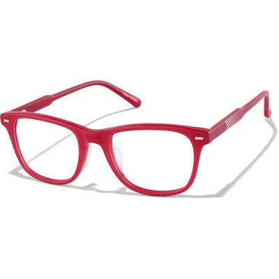 Zenni Kids Square Glasses Red Plastic Full Rim Frame