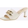 Pantolette HEINE, Damen, Gr. 39, weiß, Leder, Leder, feminin, Schuhe