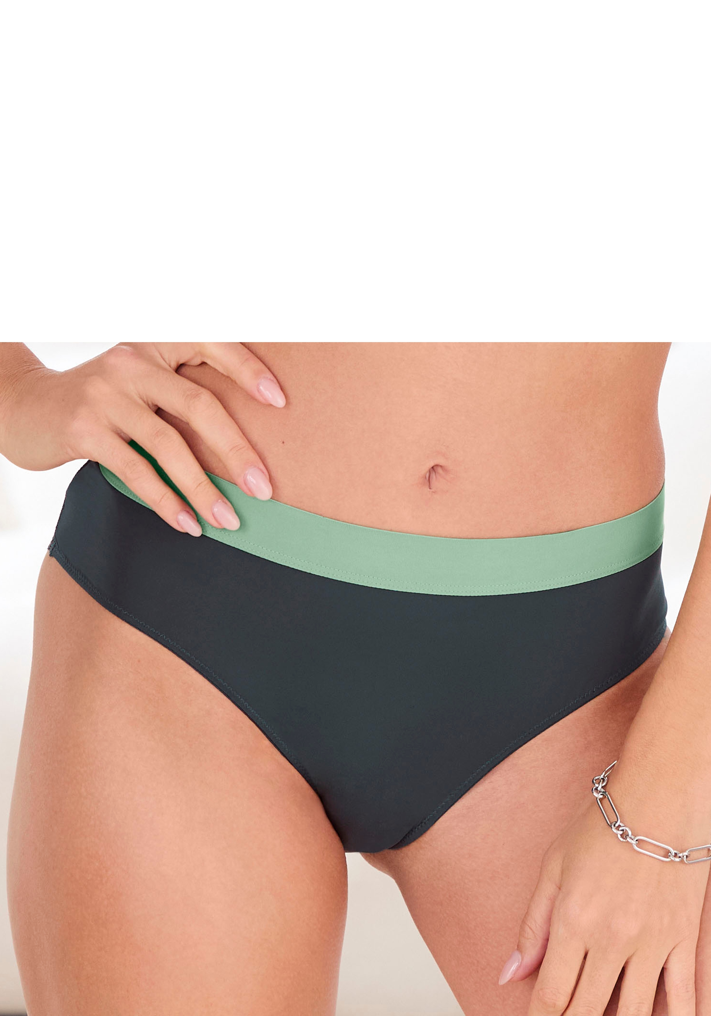 Panty S.OLIVER "Clemence", Damen, Gr. 32/34, grün (grün, salbei), Spitze, Obermaterial: 86% Polyamid, 14% Elasthan, Unterhosen Panty, hinten mit schöner, graphischer Spitze