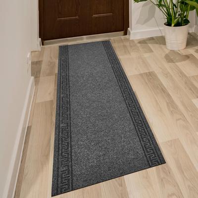 Läufer ANDIAMO "Luan", grau (anthrazit), B:80cm H:7mm L:400cm, Obermaterial: 100% Polypropylen, Teppiche, Schmutzfangläufer, meliert, mit Bordüre, für den Eingangsbereich Image