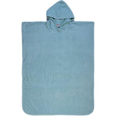 Badeponcho WÖRNER "Badeponcho Uni" Gr. L, blau (eisblau), L:100cm in Gr. L, Baumwolle, Hausmäntel, Poncho, Baden, Kapuze, maschinenwaschbar Image