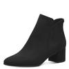 Stiefelette TAMARIS, Damen, Gr. 36, schwarz, Textil, unifarben, Veloursleder, elegant, Schuhe, Blockabsatz, Basicstiefelette in veganer Verarbeitung, schmale Form