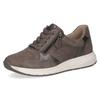 Keilsneaker CAPRICE, Damen, Gr. 38, grau (taupe), Leder, sportlich, Schuhe, Freizeitschuh, Halbschuh, Schürer mit Besatz in Metallicoptik