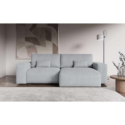 Ecksofa OTTO HOME "MATTS Schlafsofa mit Bettkasten, Maße B/T/H: 265/159/89 cm", grau (hellgrau), B:265cm H:89cm T:159cm, 100% Polyester, Sofas, L-Form mit Recamiere rechts oder links, hoher Sitzkomfort Image