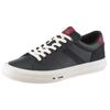 Sneaker TOMMY HILFIGER "TH HI VULC LTH STREET", Herren, Gr. 44, blau (dunkelblau), Nappaleder, Veloursleder, sportlich, Schuhe, Freizeitschuh, Halbschuh, Schnürer mit weich gepolstertem Schaftrand