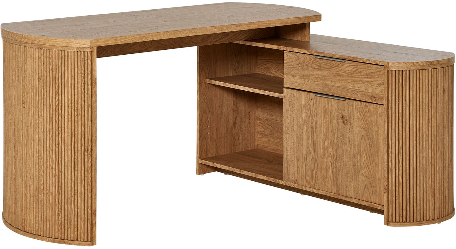 Eckschreibtisch JAHNKE "MOON C 150 E", montana eiche, montana eiche, montana eiche, Tische, Kinder, B/H/T: 140cm x 75,2cm x 59cm,montana eiche, wechselseitig montierbar, Stauraum & Kabeldurchführung, Breite 150 cm, B:150cm H:75,2cm T:120cm