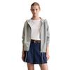 Sweatjacke MARC O'POLO DENIM "aus softem Bio-Baumwolle-Mix", Damen, Gr. L, grau (stone melange), Obermaterial: 70% Baumwolle, 30% Polyester; Füllung: 100% Nicht verfügbar; Futter: 100% Nicht verfügbar, unifarben, sportlich, regular fit, Langarm...