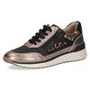 Keilsneaker CAPRICE, Damen, Gr. 39, taupe, schwarz, leo, Leder, metallic, animal-print, sportlich, Schuhe, Freizeitschuh, Halbschuh, Schnürer, praktischer Außenreißverschluss