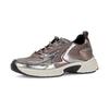 Keilsneaker GABOR "FLORENZ", Damen, Gr. 42, rosa (altrosa, silberfarben), Leder, Veloursleder, Textil, metallic, sportlich, Schuhe, Plateau, Schnürschuh, Halbschuh in komfortabler G-Weite (=weit)