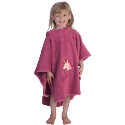 Badeponcho WÖRNER "Einhorn Poncho", lila (light mauve), Baumwolle, Hausmäntel, Poncho, Baden, Strand, Kapuze, Einhorn, maschinenwaschbar Image