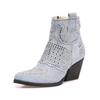 Stiefelette INUOVO "INUOVO Stiefelette Textil", Damen, Gr. 37, blau (jeans), Textil, casual, Schuhe