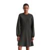Jerseykleid MARC O'POLO "aus Interlock-Qualität", Damen, Gr. 42, Normalgrößen, night grau melange, Obermaterial: 94% Baumwolle, 6% Elasthan; Futter: 100% Nicht verfügbar, unifarben, relaxed fit kurz, Rundhals, Langarm Bündchen, Kleider