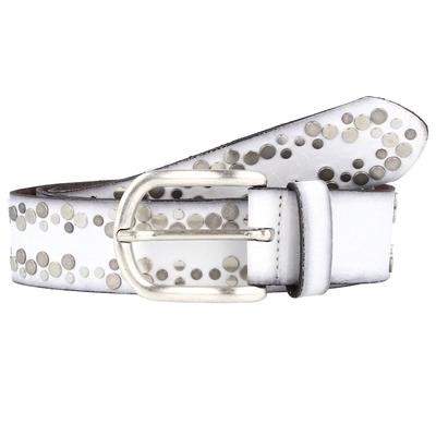 Vanzetti Nietengürtel Leder 85 cm Weiss Damen Image