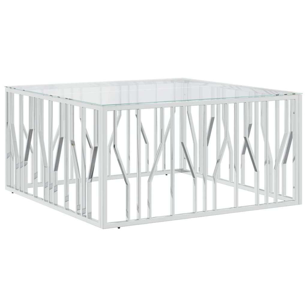 vidaXL Couchtisch 100x100x50 cm Edelstahl und Glas Image