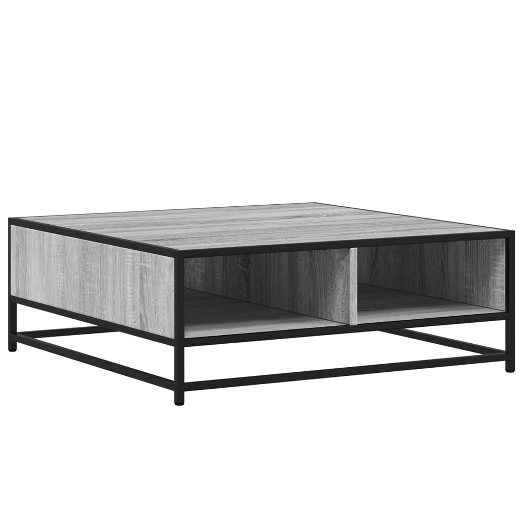 vidaXL Couchtisch Grau Sonoma 80x80x30 cm Holzwerkstoff und Metall Image