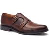 Base London Diablo Leder Herren Braun Doppelte Monk-Schuhe