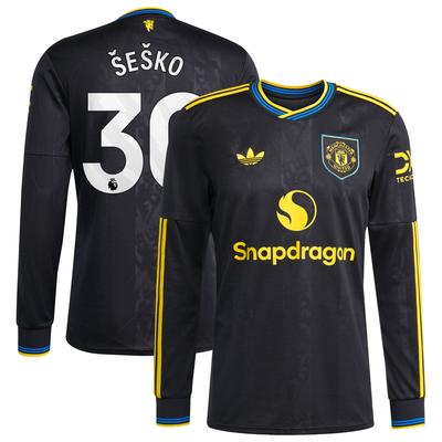 Manchester United adidas Ausweichtrikot 2025-26 - Langarm mit Aufdruck Šeško 30 Image
