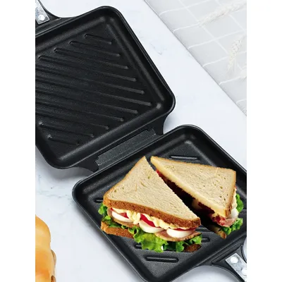 1pc Sandwich Maker Hot For Both Gas and Induction Stoves, with Non-Stick Plates, Stovetop Toasted kitchen accessories