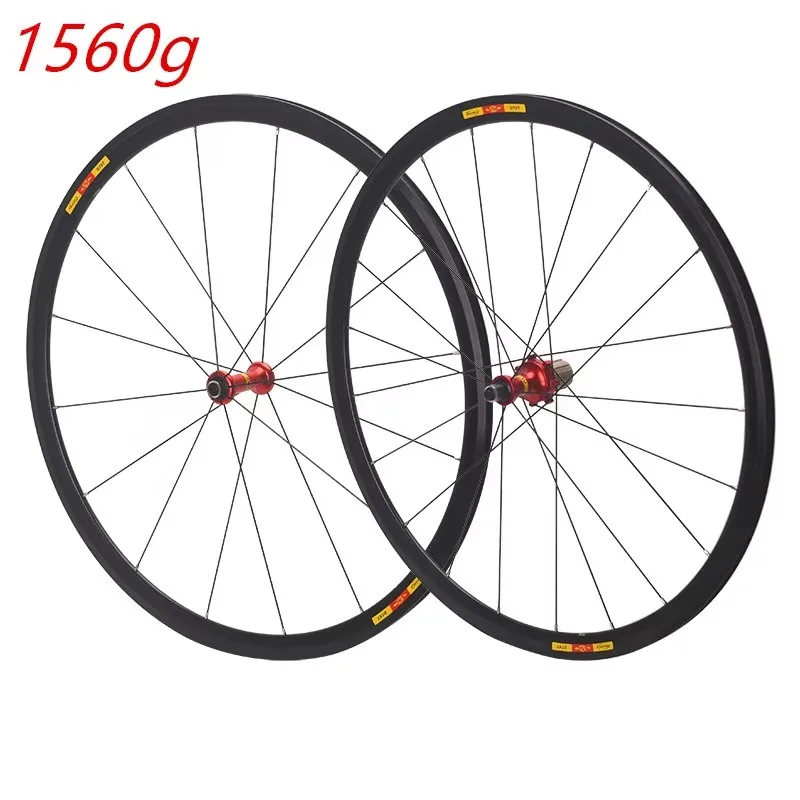 1560g RUJIXU Ultra leggero 700C 30mm set di ruote per bici da strada 16/ 21H V Freno Ruota per bicicletta da strada Ruote da strada in lega di alluminio freno del cerchio