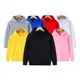 Moda Bambini Ragazzo Felpe con cappuccio 2023 Primavera Autunno Ragazze Casual Felpe Felpa Bambini Felpe con cappuccio di colore solido Felpa Nuovo