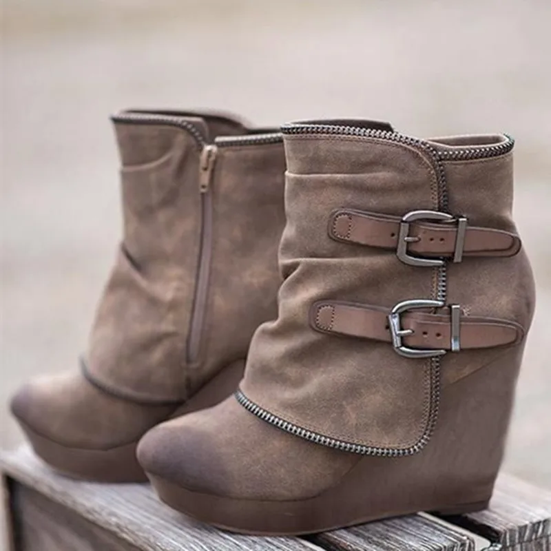 2022 New Autumn Winter chunky Ankle boots Women
