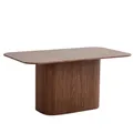 Tavolo da pranzo nordico in legno massello, tavolo da pranzo domestico con base ondulata, tavolo da cucina/sala da pranzo semplice, per 4 - 6 persone