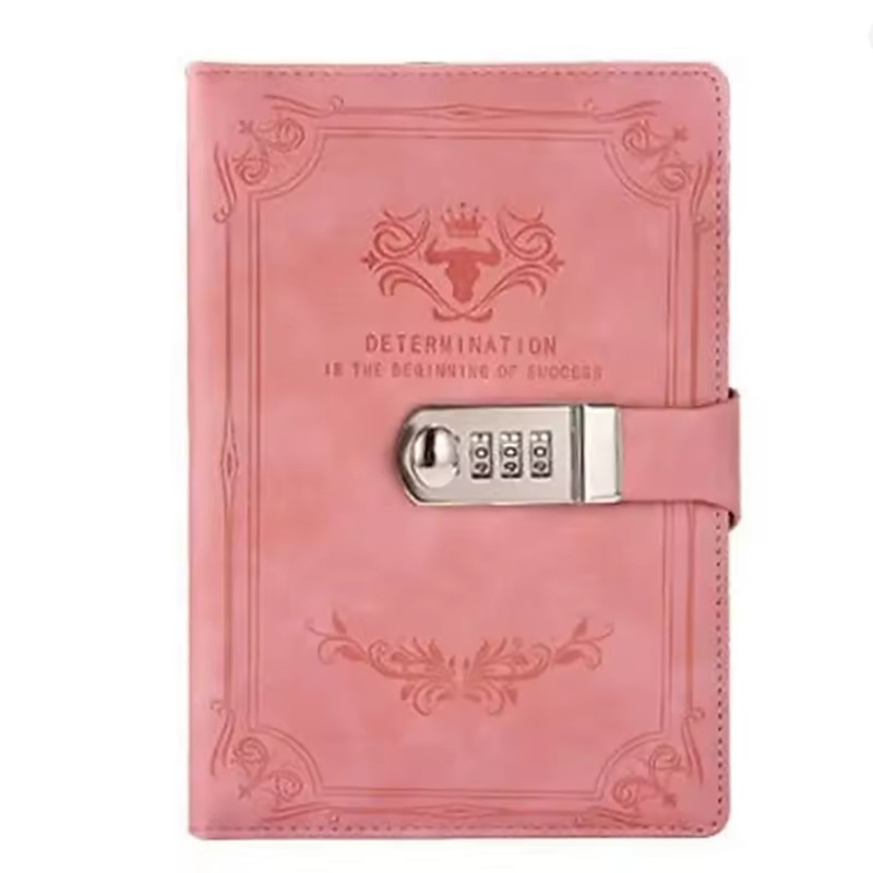 A5 200 Pages Retro Password Book with Lock Diary Thickened Creative Hand Ledger Student Notepad Stationery Notebook Binder