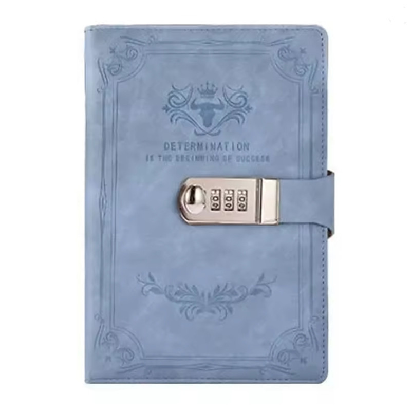 A5 200 Pages Retro Password Book with Lock Diary Thickened Creative Hand Ledger Student Notepad Stationery Notebook Binder