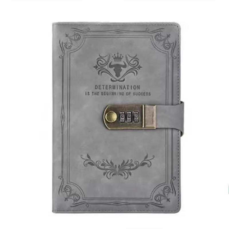 A5 200 Pages Retro Password Book with Lock Diary Thickened Creative Hand Ledger Student Notepad Stationery Notebook Binder