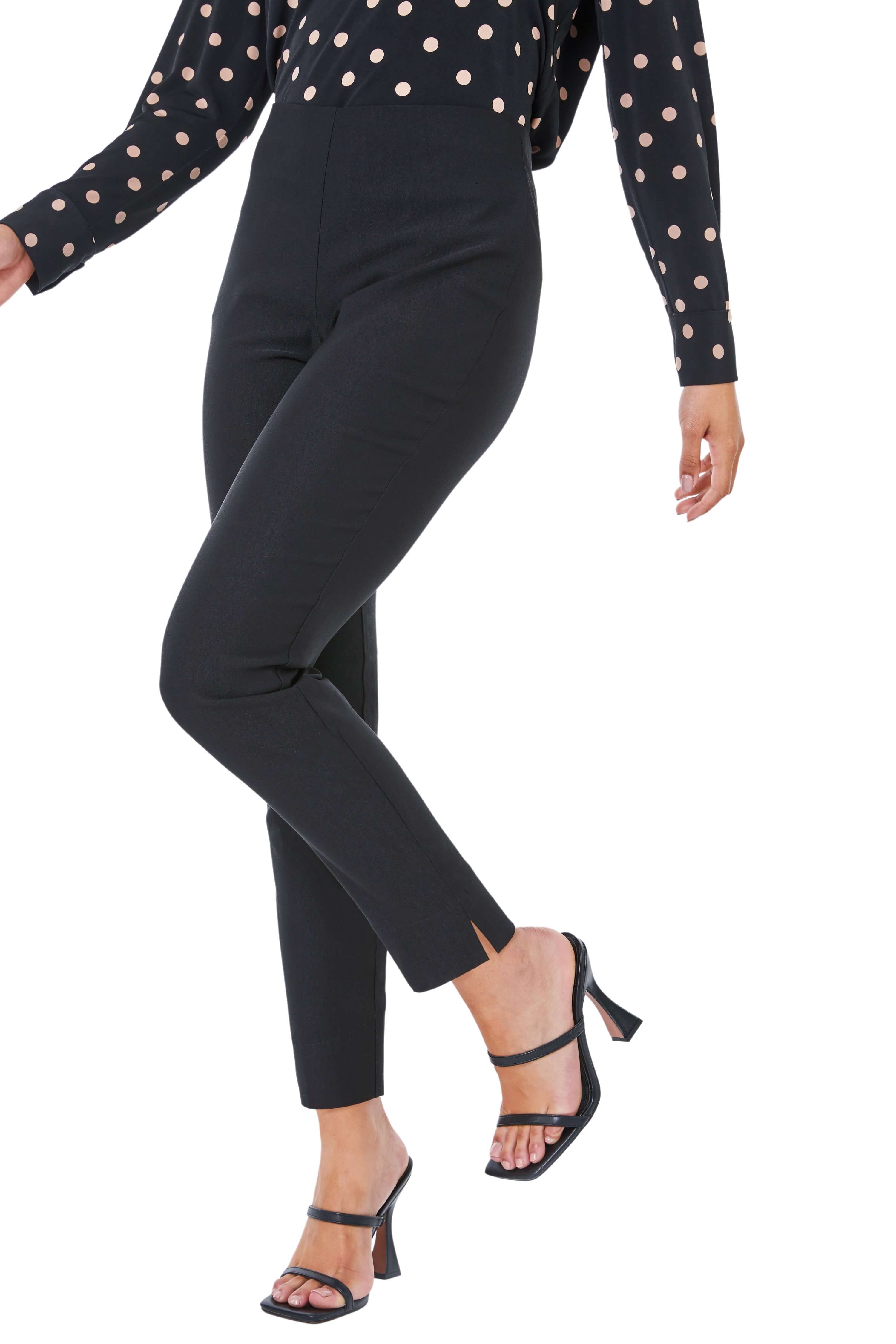 Roman Womens Petite Full Length Elastic Waist Trousers - Black - Size 10 UK | Roman Sale | Discount Designer Brands