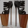 Schwarz Hohl Plattform Leder Sandalen Dünne High Heel Peep Toe Mode Kühlen 2025, Sommer Große Größe Frau Schuhe Zapatillas Mujer